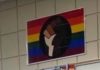 NOT ADDING UP: Waukee algebra classroom has rainbow poster with black power fist in middle on wall